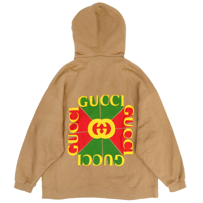 GUCCI 
Sweat à capuche 
Veste à demi-fermeture éclair avec logo imprimé au dos