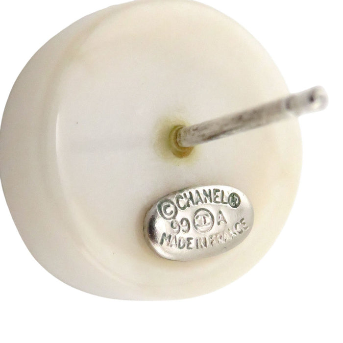 CHANEL 
COCO CC Logo Silver-Colored Metal 99A 
Coco Mark Vintage Round Earrings