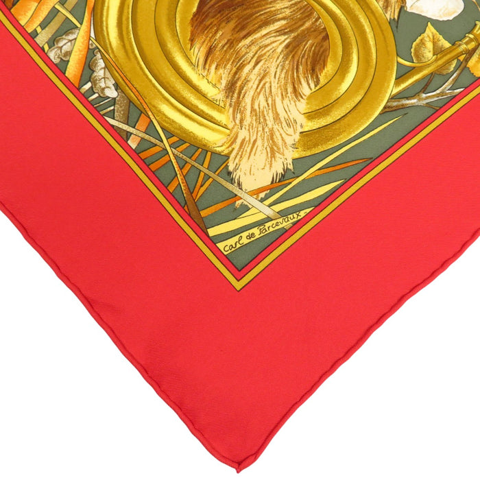 HERMES  
Silk Large Square Animal  
Scarf 90 CHASSE au BOIS Forest Hunting