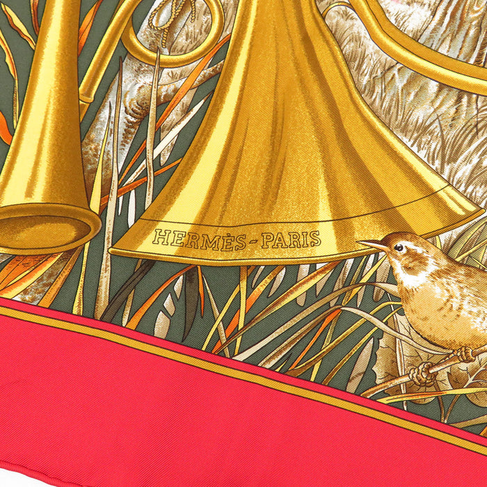 HERMES 
シルク 大判 アニマル 
カレ 90 CHASSE au BOIS 森の狩猟 スカーフ