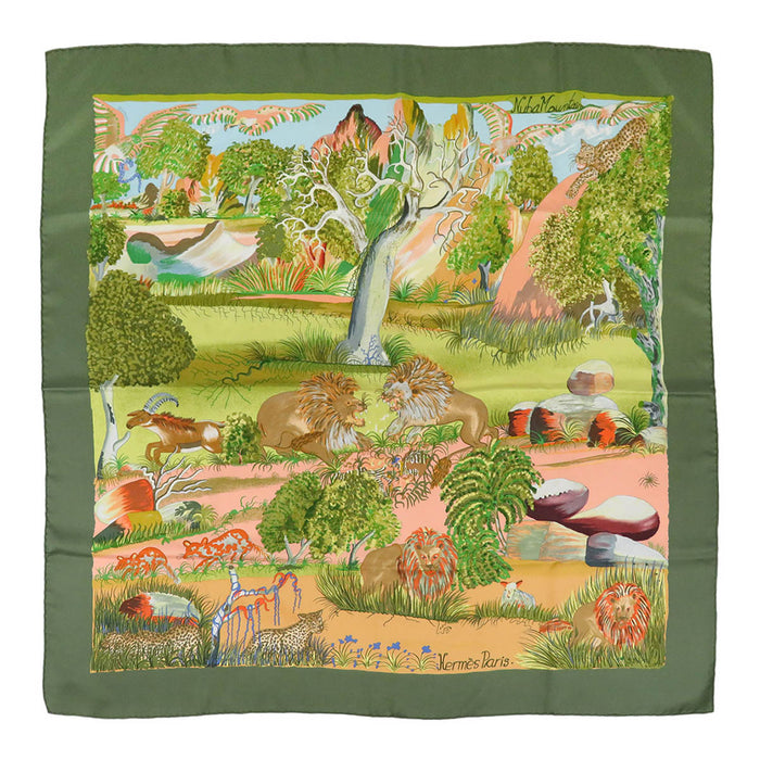 HERMES 
大判 シルク アニマル 
カレ 90 Nuba Mountain ヌバマウンテン