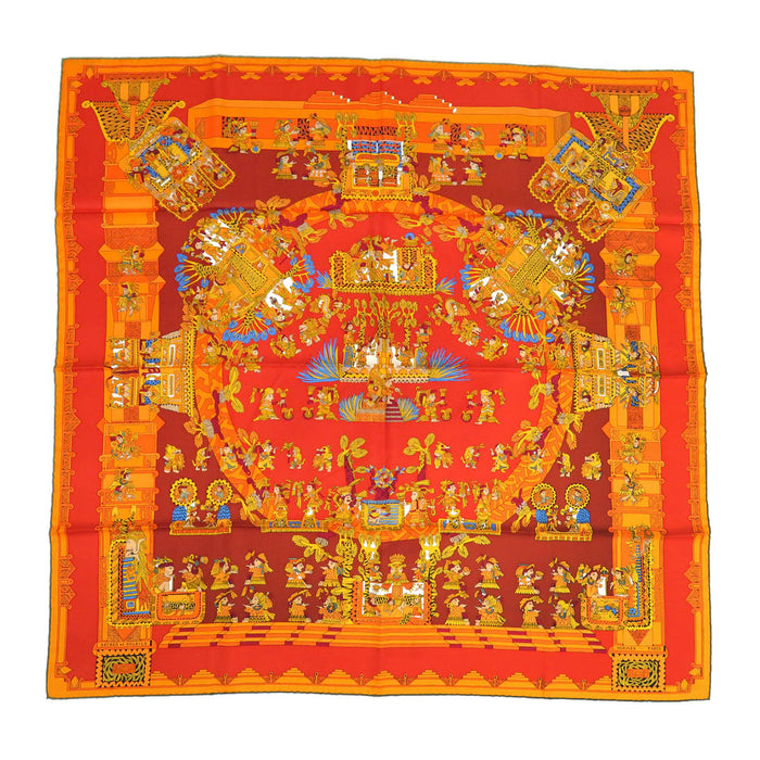 HERMES 
シルク 大判 
カレ 90 ASTRES et SOLEILS 天体と太陽 スカーフ