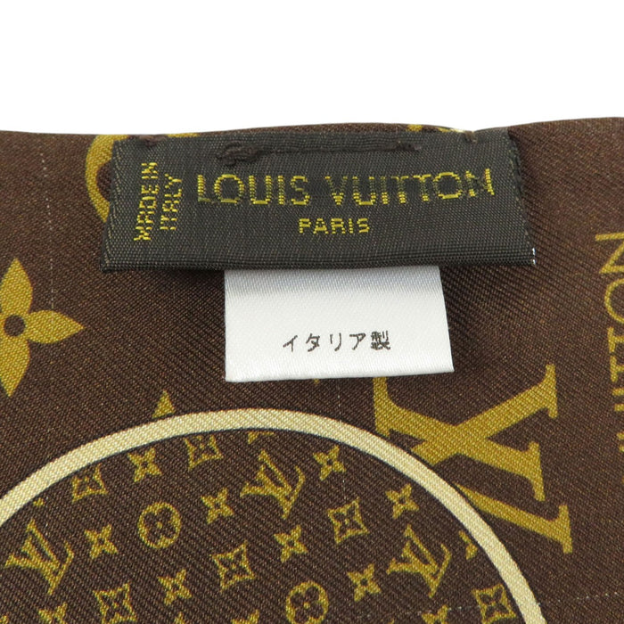 LOUIS VUITTON 
LV ロゴ バッグ柄 シルク 
バンドー モノグラム トランク柄 スカーフ