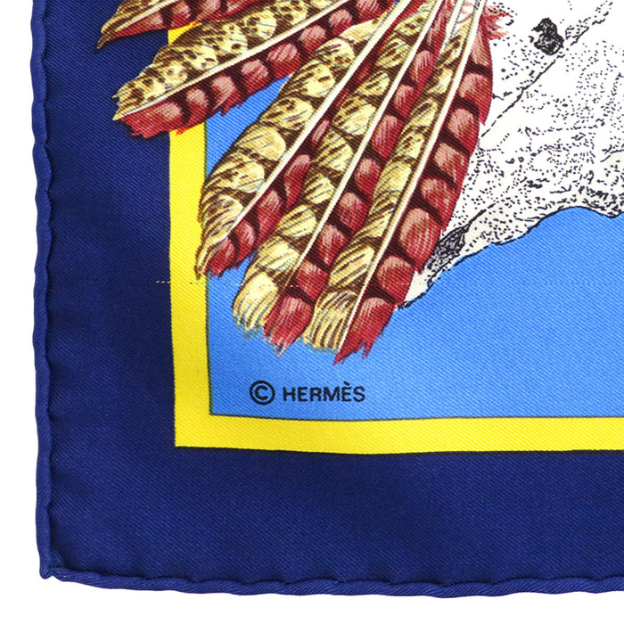 HERMES 
シルク 大判 馬 
カレ 90 PANI LA SHAR PAWNEE パウニー族の首長 スカーフ