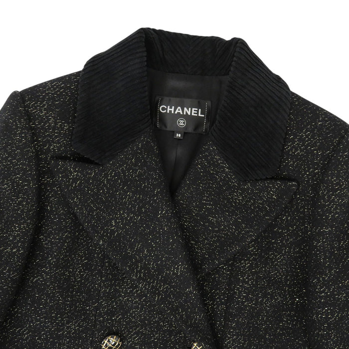 CHANEL 
COCO CC ココボタン ロゴ ウール 
ココマーク ベルト付き コート