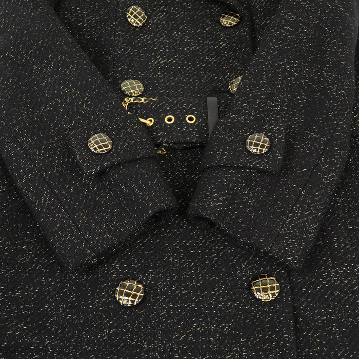 CHANEL 
COCO CC ココボタン ロゴ ウール 
ココマーク ベルト付き コート