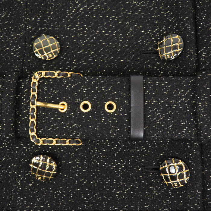 CHANEL 
COCO CC ココボタン ロゴ ウール 
ココマーク ベルト付き コート