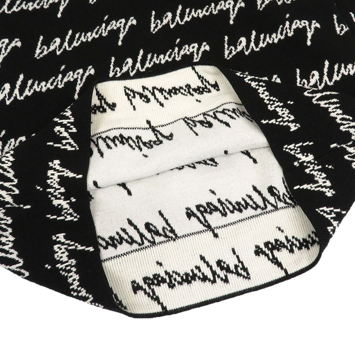 BALENCIAGA 
総柄 ウール 
スクリブル ジャガード ロゴ オーバーサイズ ニット