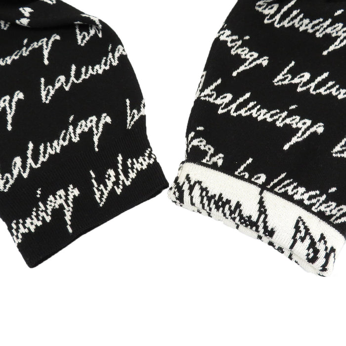 BALENCIAGA 
総柄 ウール 
スクリブル ジャガード ロゴ オーバーサイズ ニット