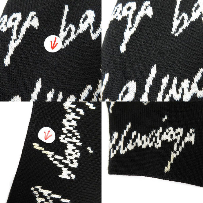 BALENCIAGA 
総柄 ウール 
スクリブル ジャガード ロゴ オーバーサイズ ニット