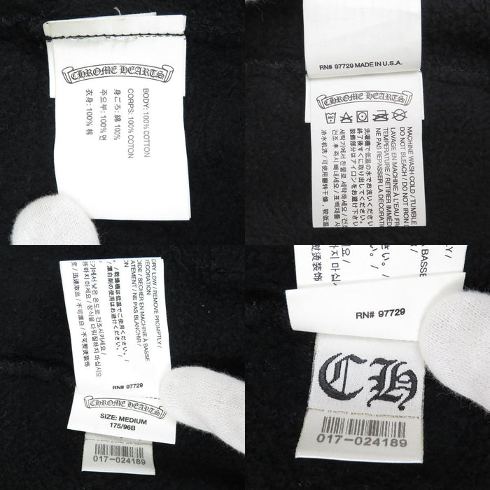 CHROME HEARTS 
CH CEM CRS Scroll Label Sweat Hoodie 
Cemetery Cross Dagger Zip Zip-Up Parka