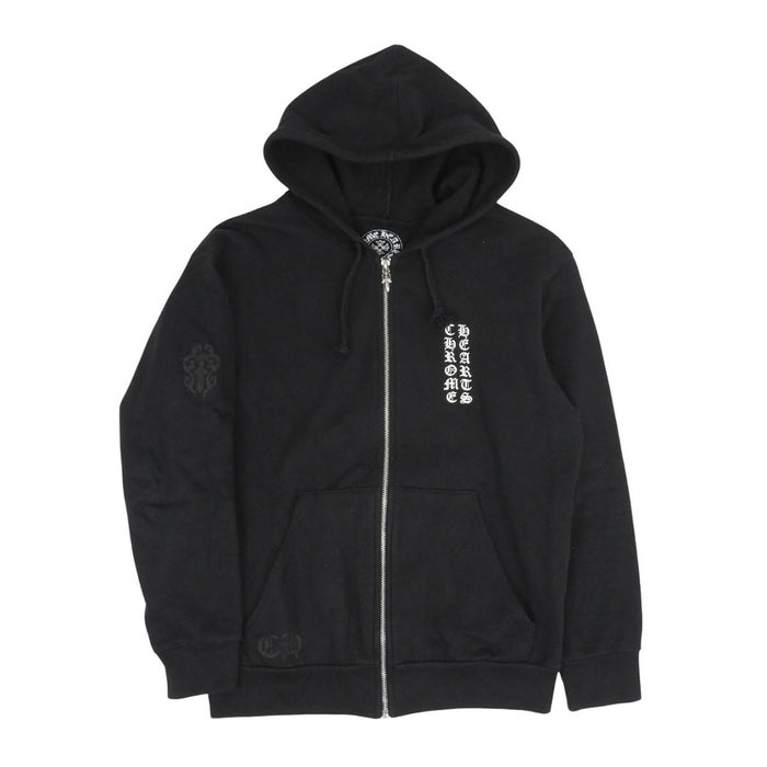 CHROME HEARTS 
CH CEM CRS Scroll Label Sweat Hoodie 
Cemetery Cross Dagger Zip Zip-Up Parka