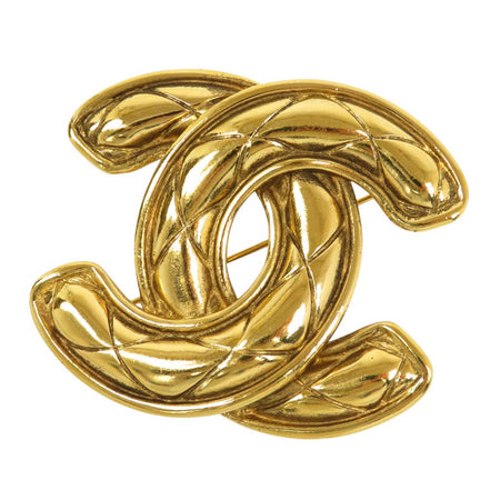 CHANEL 
1152 COCO CC ロゴ ゴールドカラーメタル 
ココマーク マトラッセ ブローチ CHANEL -Authentic Pre-owned ブローチ by TS Trading Co., Ltd.