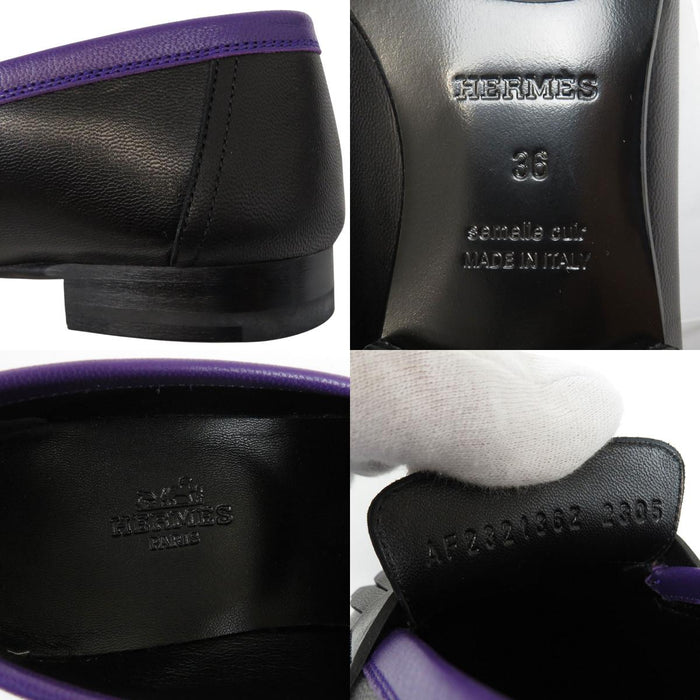 HERMES 
レザー H アッシュ ロゴ 
モカシン ロワイヤル