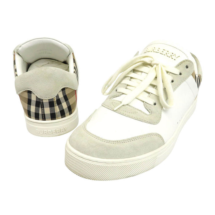 BURBERRY 
Logo motif à carreaux cuir daim lacets 
Baskets montantes à carreaux