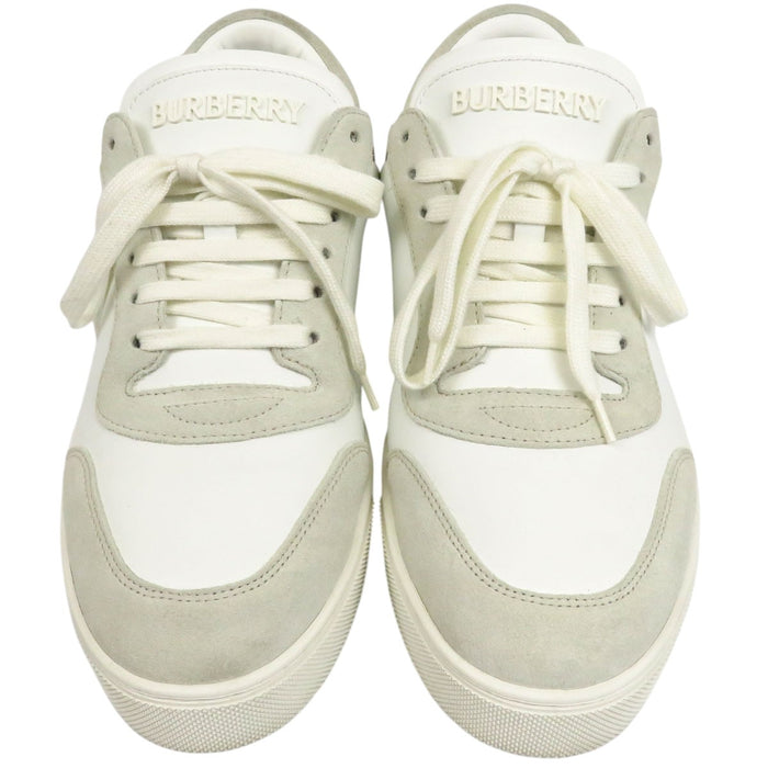BURBERRY 
ロゴ チェック柄 レザー スウェード レースアップ 
チェック ロートップ スニーカー