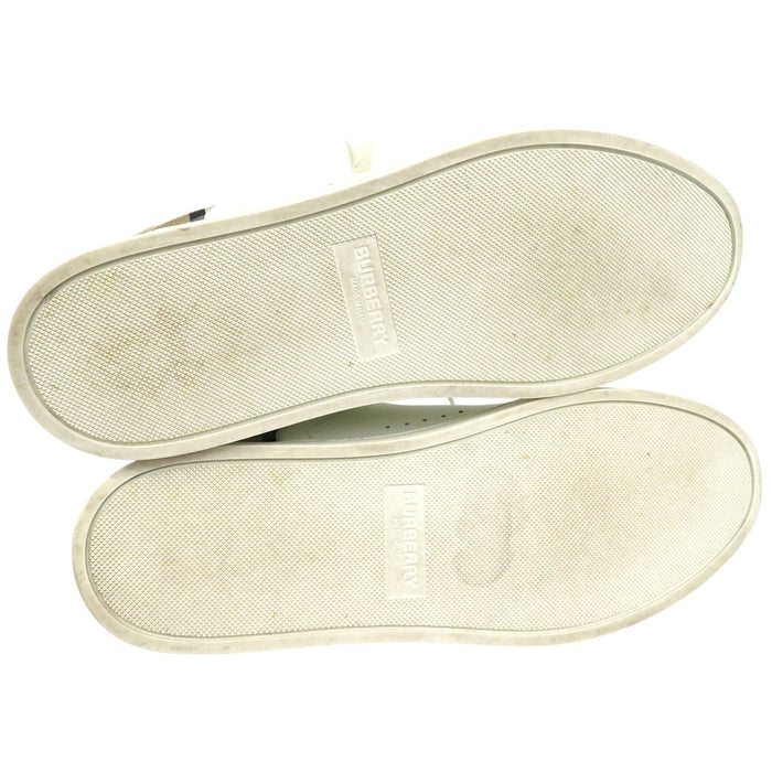 BURBERRY 
ロゴ チェック柄 レザー スウェード レースアップ 
チェック ロートップ スニーカー