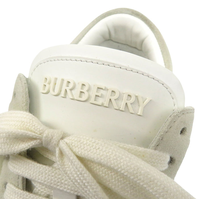 BURBERRY 
ロゴ チェック柄 レザー スウェード レースアップ 
チェック ロートップ スニーカー