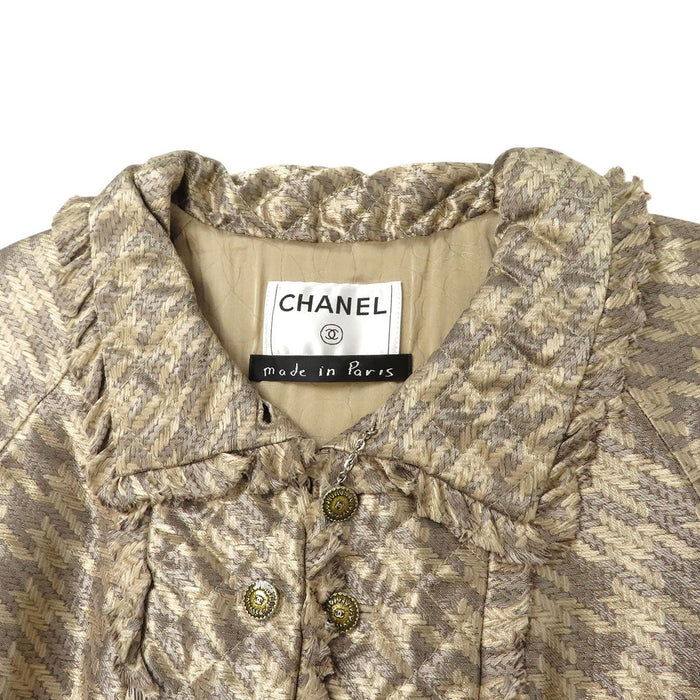 CHANEL 
05A COCO CC ココボタン ロゴ 
ココマーク ワッフル トリム シルク ジャケット