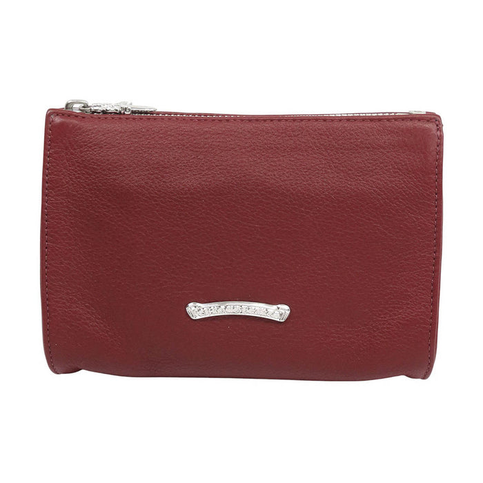 CHROME HEARTS 
CH ASTUCCIO COSMETICO2 AIS Etichetta a rotolo Logo Argento 
Toppa a croce Cerniera a pugnale Pochette in pelle 
Con fattura