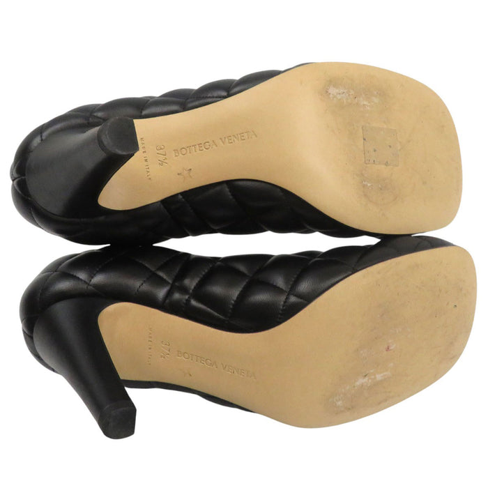 BOTTEGAVENETA 
Leather Quilted High Heels Square Toe 
Padded Cassette Woven Pumps