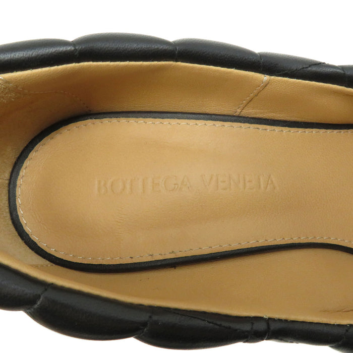 BOTTEGAVENETA 
Leather Quilted High Heels Square Toe 
Padded Cassette Woven Pumps