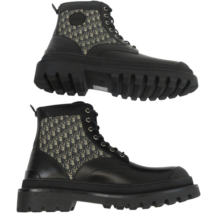 Dior 
Explorer ロゴ キャンバス レザー レースアップ 
オブリーク エクスプローラー ショートブーツ Dior -Authentic Pre-owned ブーツ by TS Trading Co., Ltd.