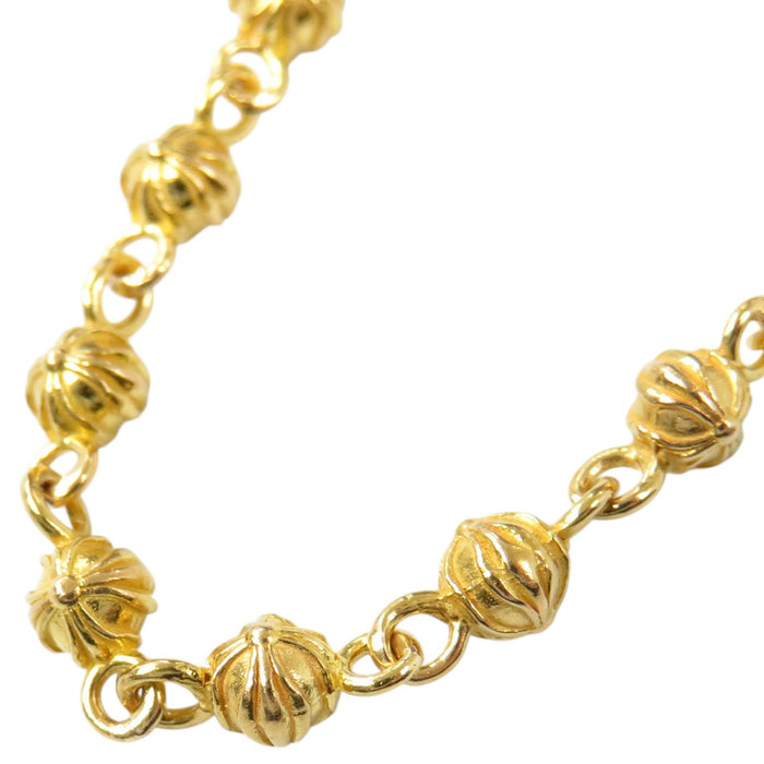 CHROME HEARTS 
CH TNY CHAÎNE PERLÉE 7 pouces Or jaune Gravure 2001 
Bracelet chaîne perlée minuscule 22 carats