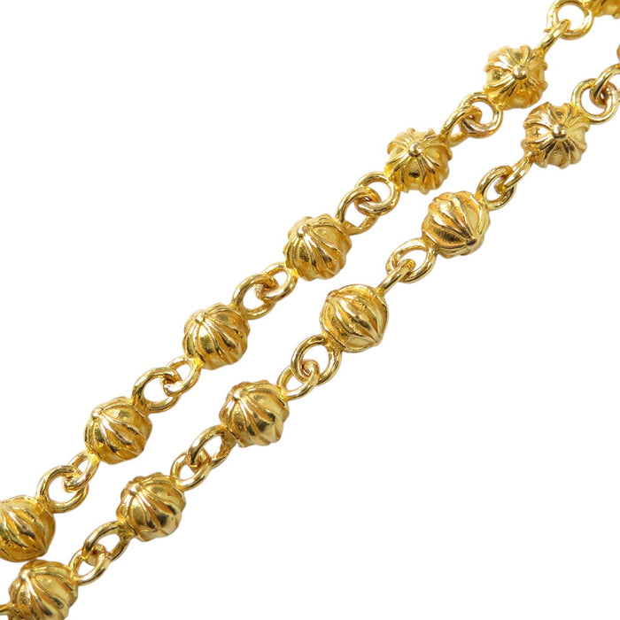 CHROME HEARTS 
CH TNY CHAÎNE PERLÉE 7 pouces Or jaune Gravure 2001 
Bracelet chaîne perlée minuscule 22 carats