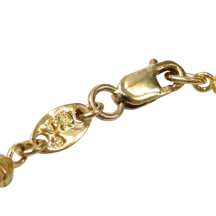CHROME HEARTS 
CH TNY CHAÎNE PERLÉE 7 pouces Or jaune Gravure 2001 
Bracelet chaîne perlée minuscule 22 carats