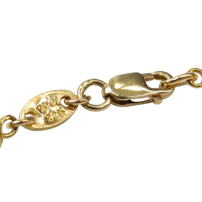 CHROME HEARTS 
CH TNY CHAÎNE PERLÉE 7 pouces Or jaune Gravure 2001 
Bracelet chaîne perlée minuscule 22 carats
