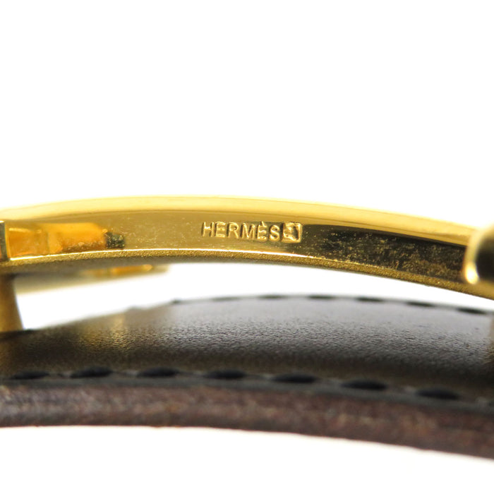 HERMES 
アッシュ □H刻印 ゴールドカラー金具 
H バックル リバーシブル レザー ベルト 32MM
