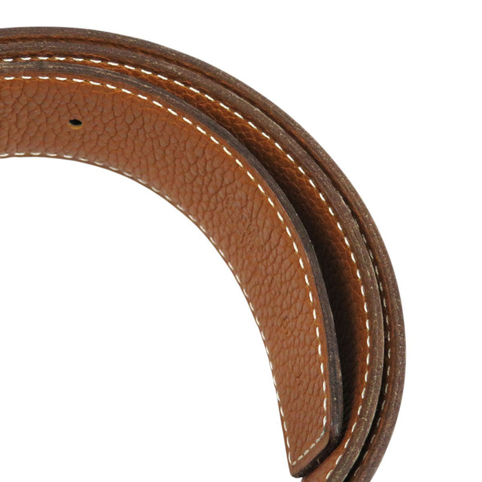 HERMES 
アッシュ □H刻印 ゴールドカラー金具 
H バックル リバーシブル レザー ベルト 32MM