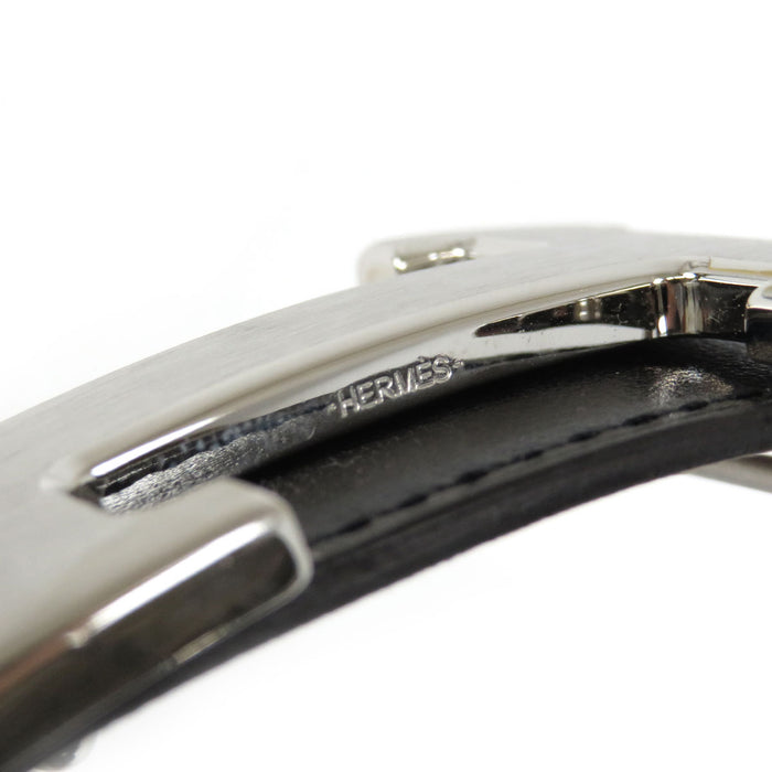 HERMES 
アッシュ W刻印 シルバーカラー金具 
H バックル リバーシブル レザー ベルト 32MM