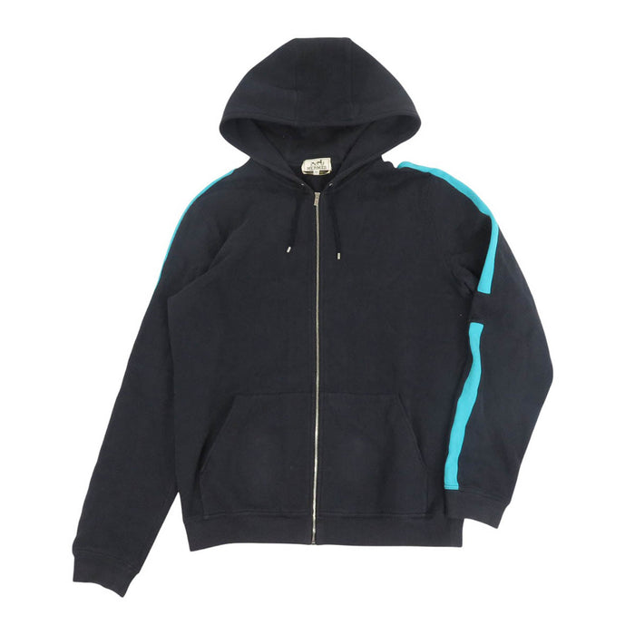 HERMES 
サイドライン スウェット 裏起毛 コットン 
ジップアップ フーディ