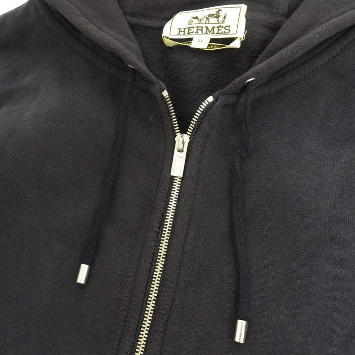 HERMES 
サイドライン スウェット 裏起毛 コットン 
ジップアップ フーディ
