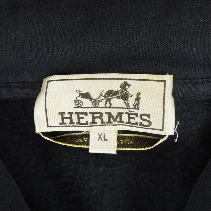 HERMES 
サイドライン スウェット 裏起毛 コットン 
ジップアップ フーディ