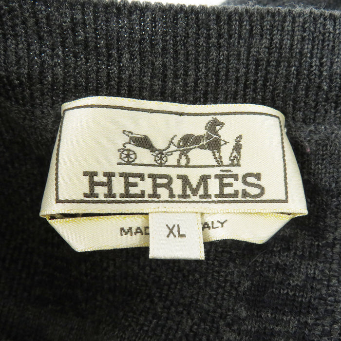 HERMES 
格子柄 
ウール ニット