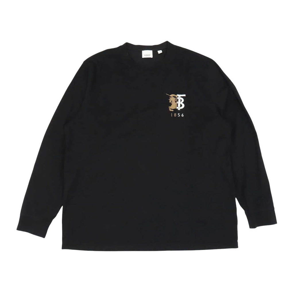 BURBERRY TBロゴ ロングスリーブTシャツ ブラック BURBERRY コットン TB ロゴ 刺繍 ロングスリーブ Tシャツ– TS Trading