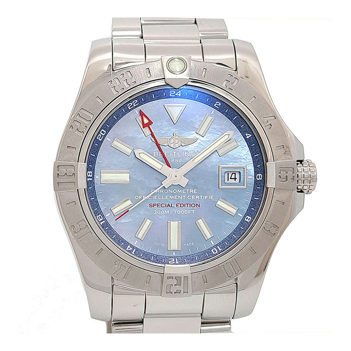 百年灵 
复仇者II GMT 日本限量 蓝色贝壳 
附保修卡 复仇者2