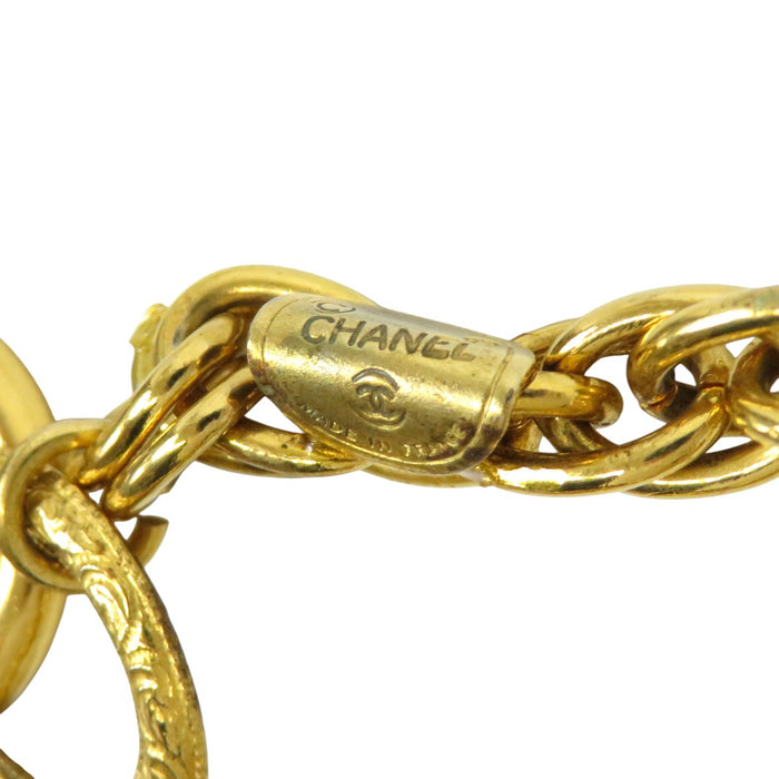 CHANEL 
COCO CC ロゴ ゴールドカラーメタル 
ココマーク グリポア ネックレス