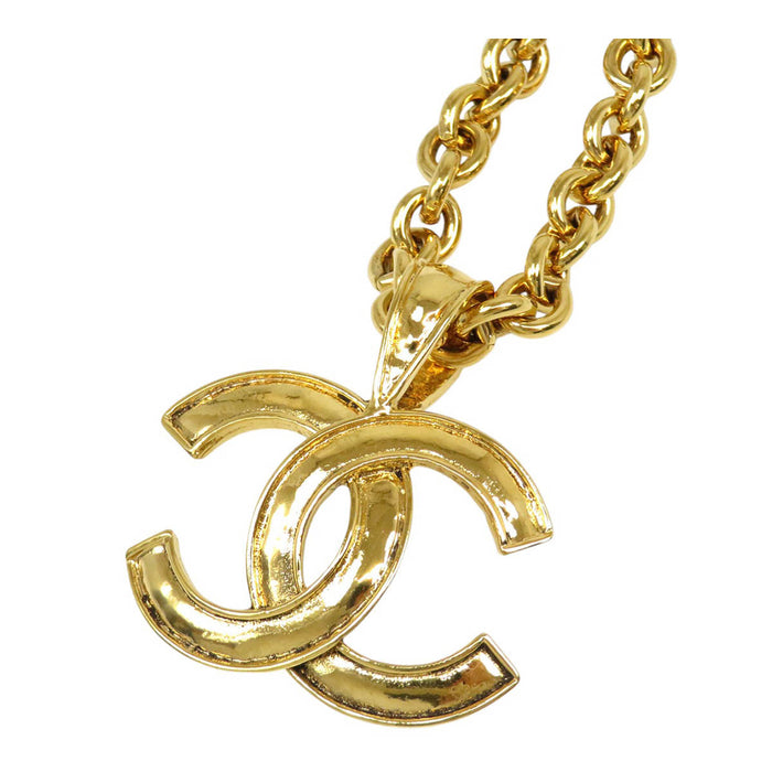 CHANEL 
COCO CC Logo Gold-Colored Metal 94P 
Coco Mark Vintage Necklace