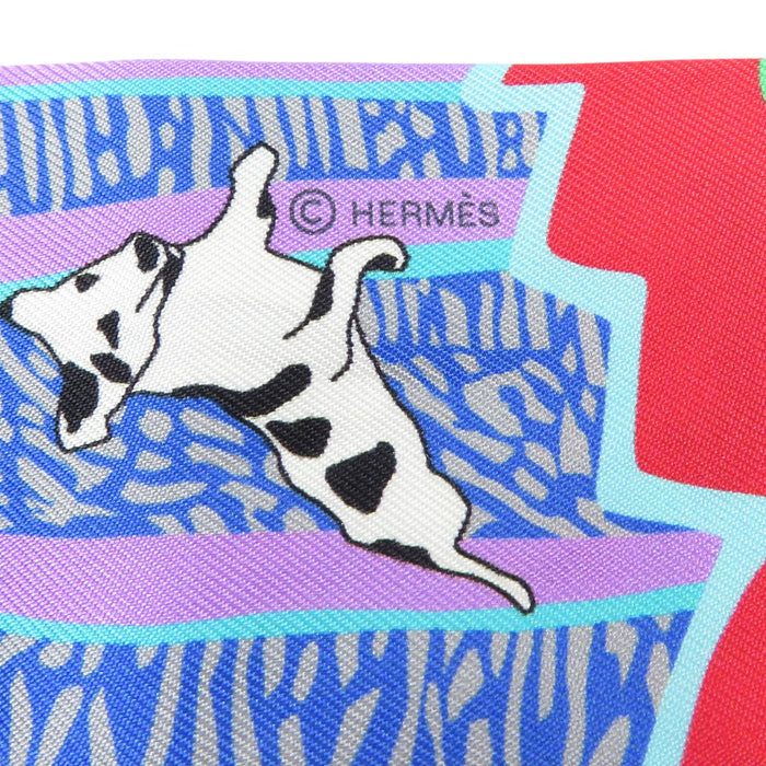 HERMES 
犬 シルク 
ツイリー En Liberte 自由に スカーフ