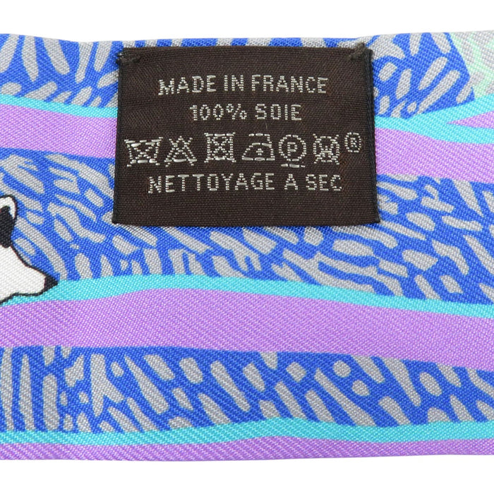 HERMES 
Dog Silk 
Twilly En Liberté Freedom Scarf