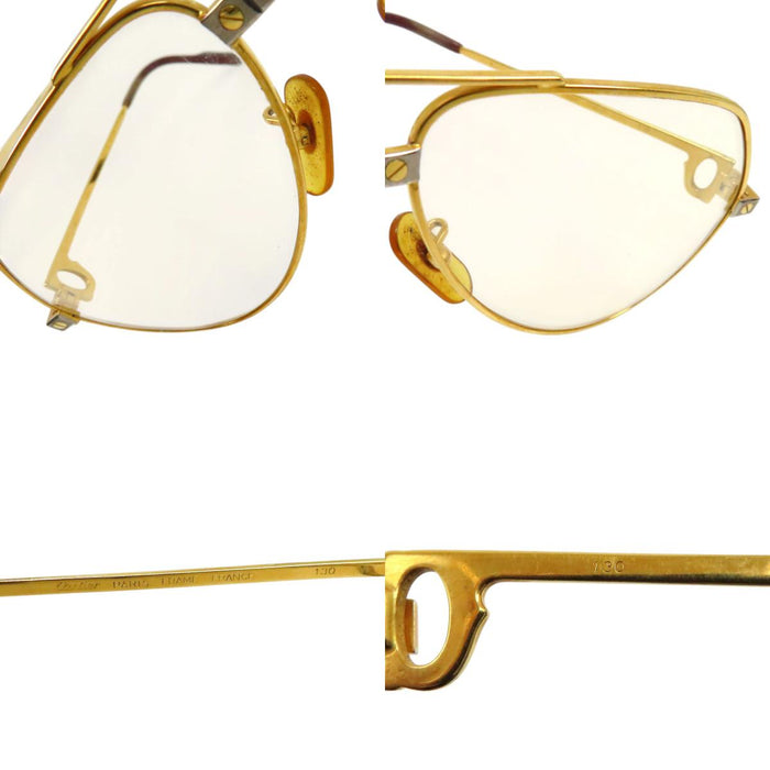 CARTIER 
ツーブリッジ ティアドロップ カラーレンズ アイウェア ゴールドカラー金具 
サントス ドゥ カルティエ サングラス