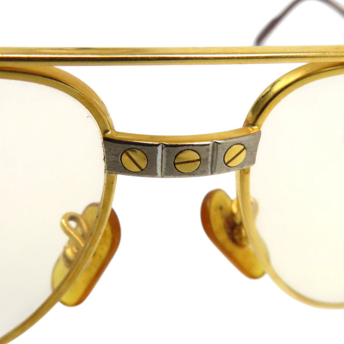 CARTIER 
ツーブリッジ ティアドロップ カラーレンズ アイウェア ゴールドカラー金具 
サントス ドゥ カルティエ サングラス