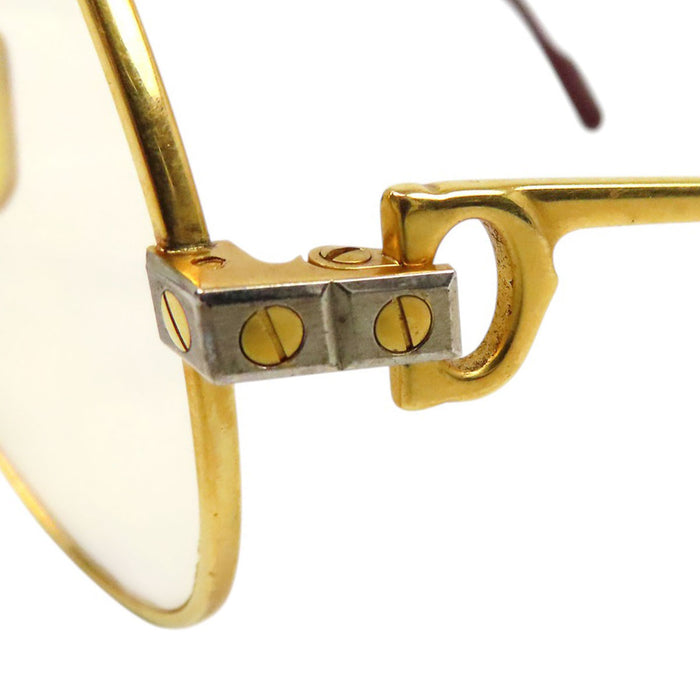 CARTIER 
ツーブリッジ ティアドロップ カラーレンズ アイウェア ゴールドカラー金具 
サントス ドゥ カルティエ サングラス