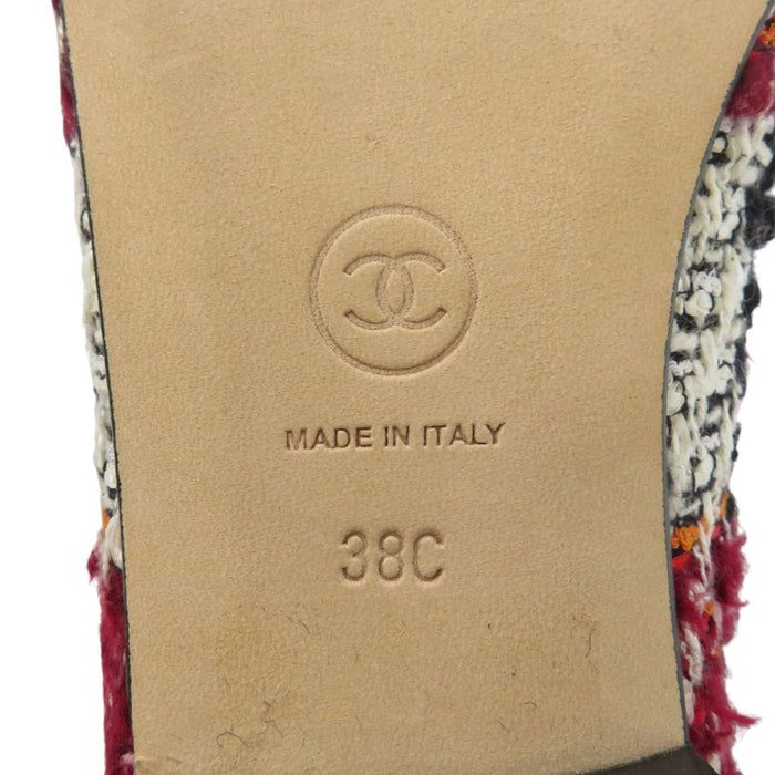 CHANEL 
COCO CC logo mocassin plat chaussures d'opéra cuir 16K 
emblème Coco mocassin en tweed
