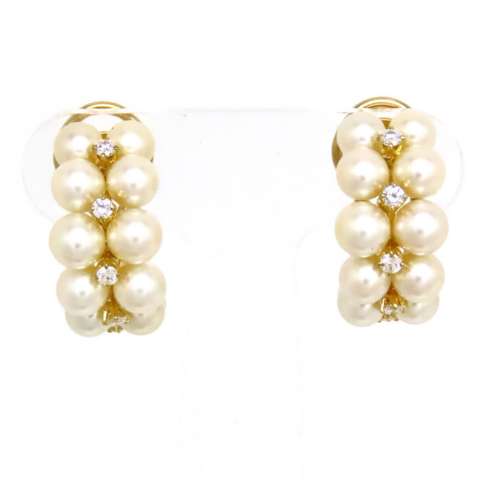 MIKIMOTO 
Boucles d'oreilles créoles en perles Akoya