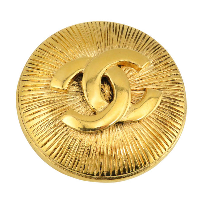CHANEL 
COCO CC ロゴ ゴールドカラーメタル 
ラウンド ココマーク ブローチ
